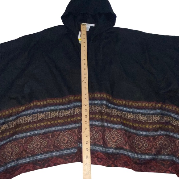 American Rag Cie Printed Open Front Hooded Lightweight Poncho - M/L - NWT - Picture 3 of 10